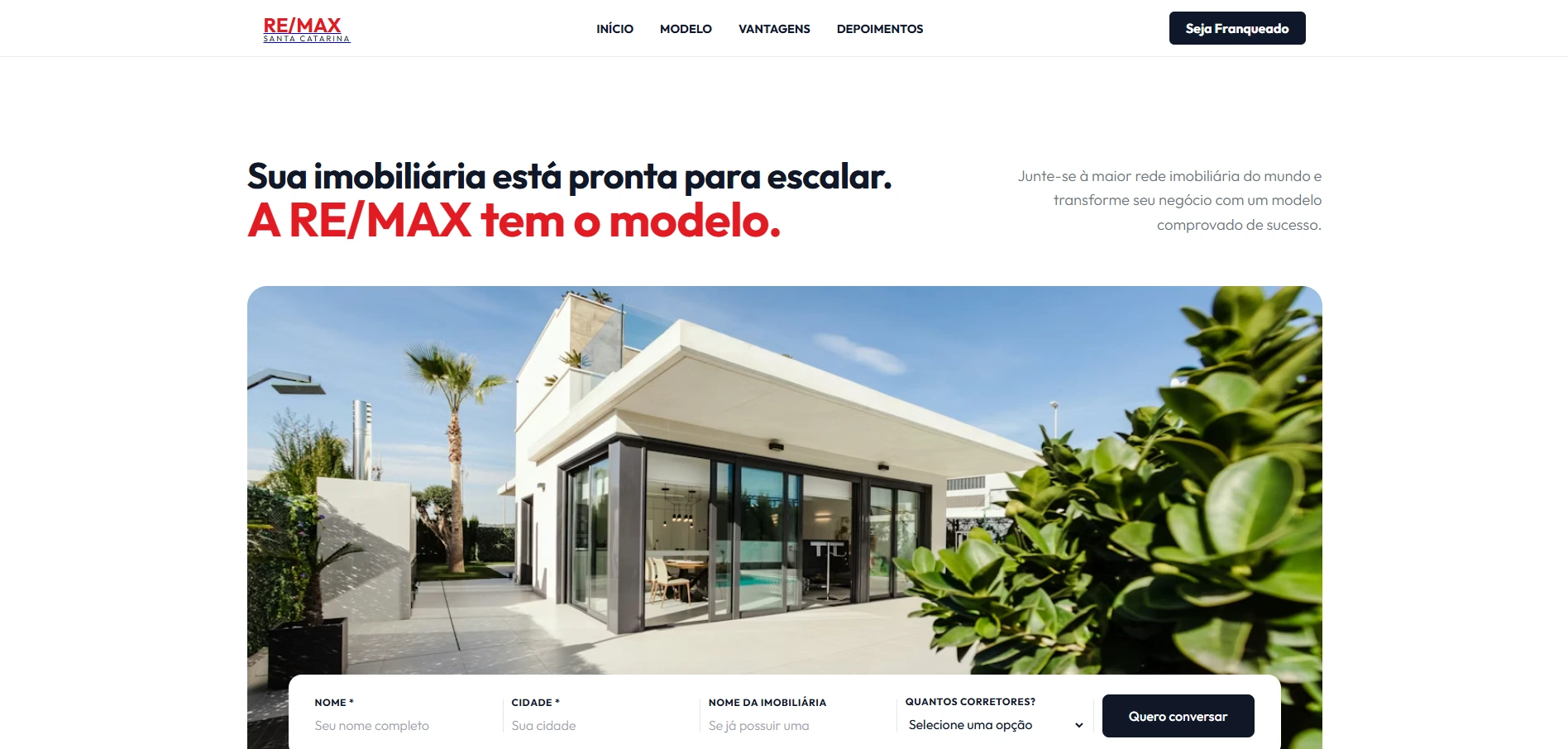 Landing page Remax SC — desenvolvida por Rafael Melo
