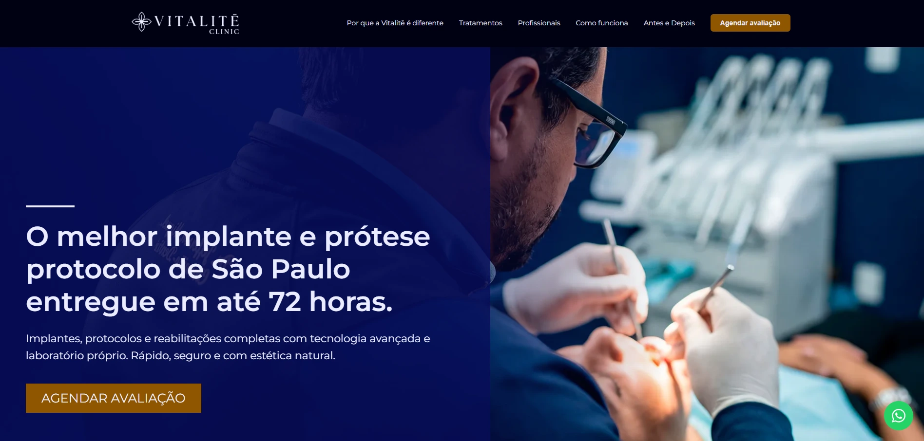 Landing page Vitalitê Clinic — desenvolvida por Rafael Melo